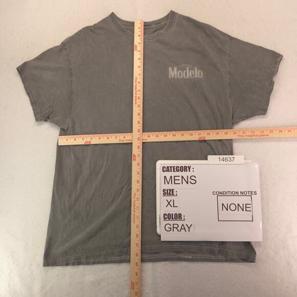 Modelo Short Sleeve Crew Neck Graphic T Shirt Mens Size Extra Large XL Gray - Picture 5 of 9